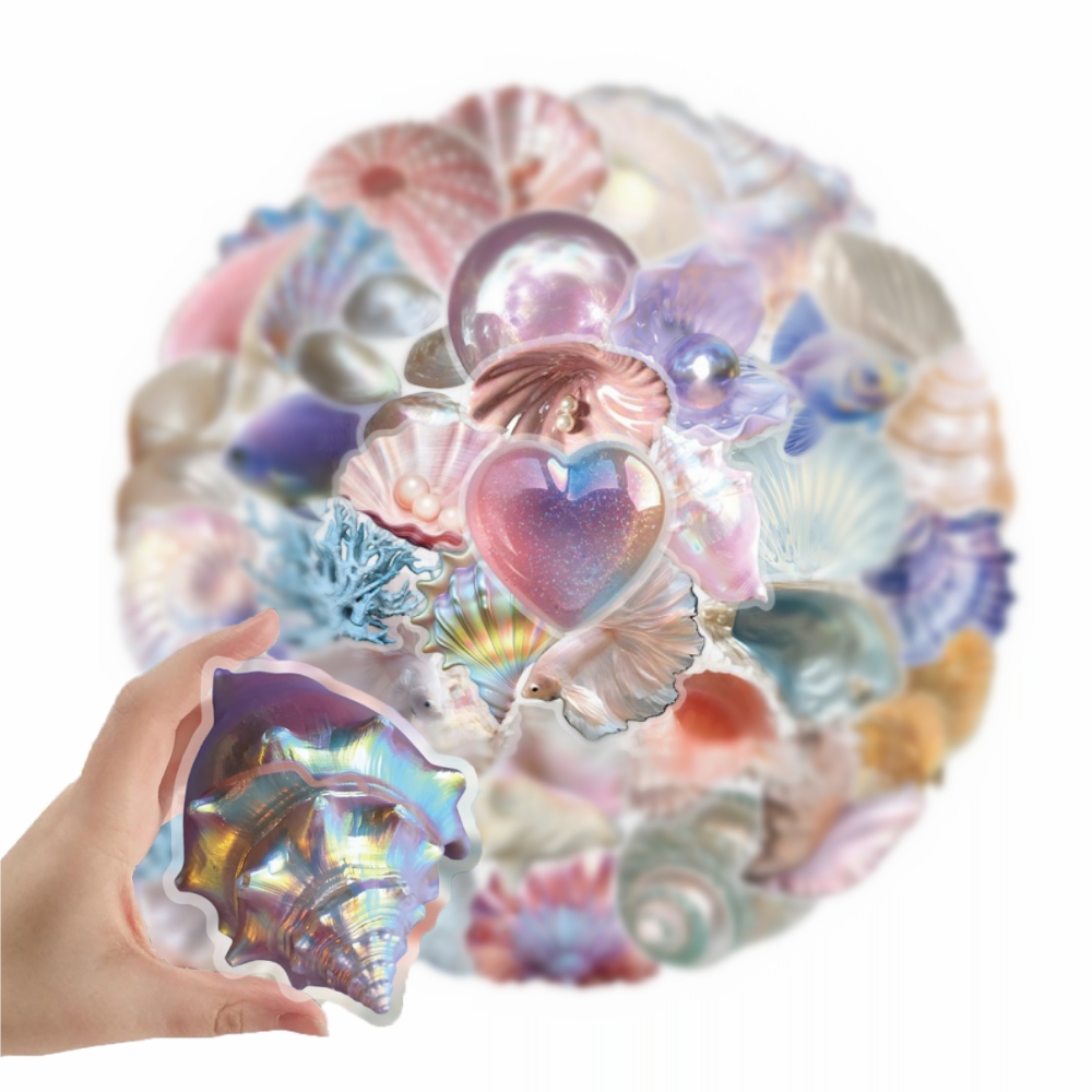 Laptop Accessories Decoration - 50pcs Cartoon Shell Graffiti Stickers Conch
