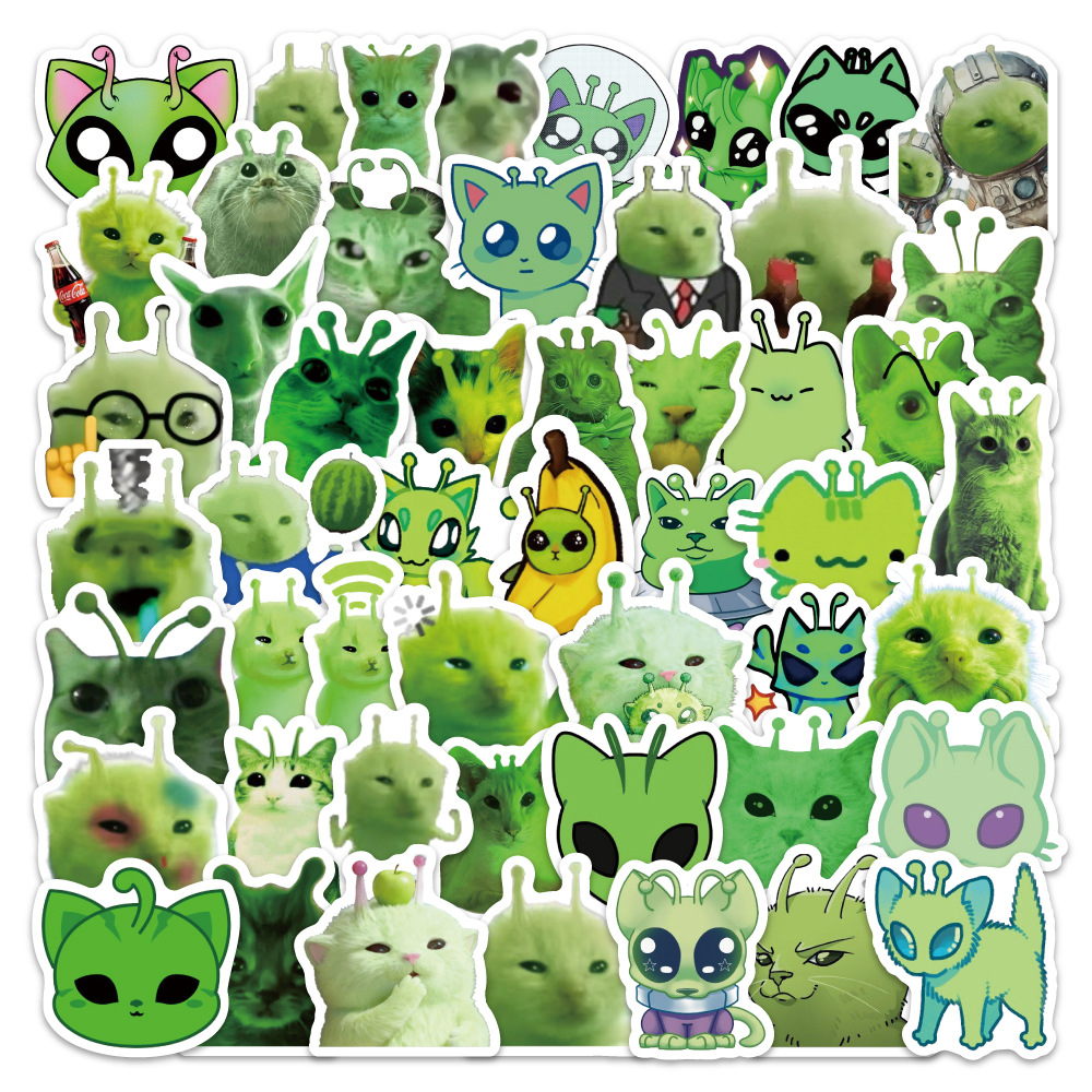 100pcs Fun Alien Cat Emoji Sti - Laptop Accessories Toy review and price