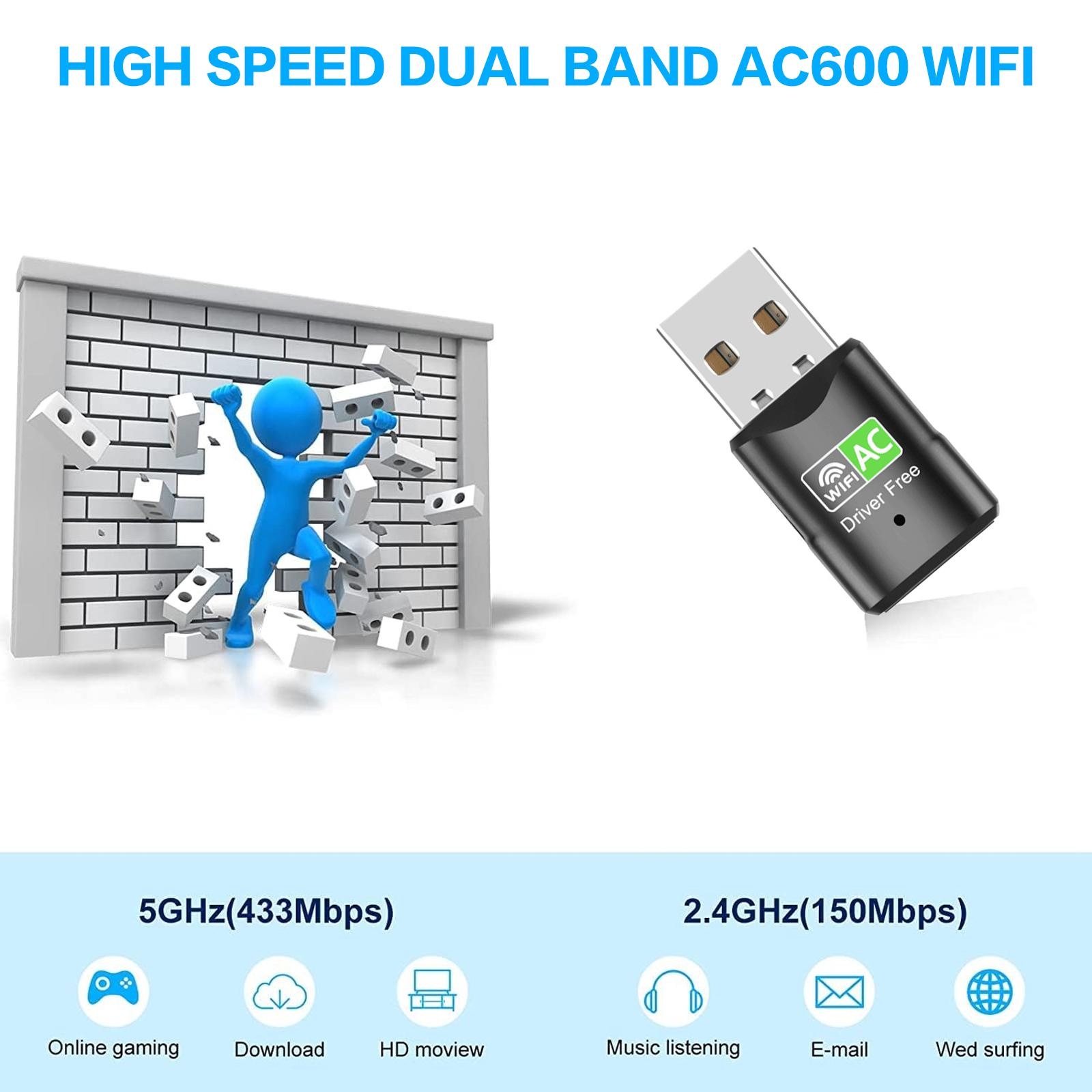 AC600 USB WiFi Adapter, Dual B - Laptop Accessories Distributor review and price